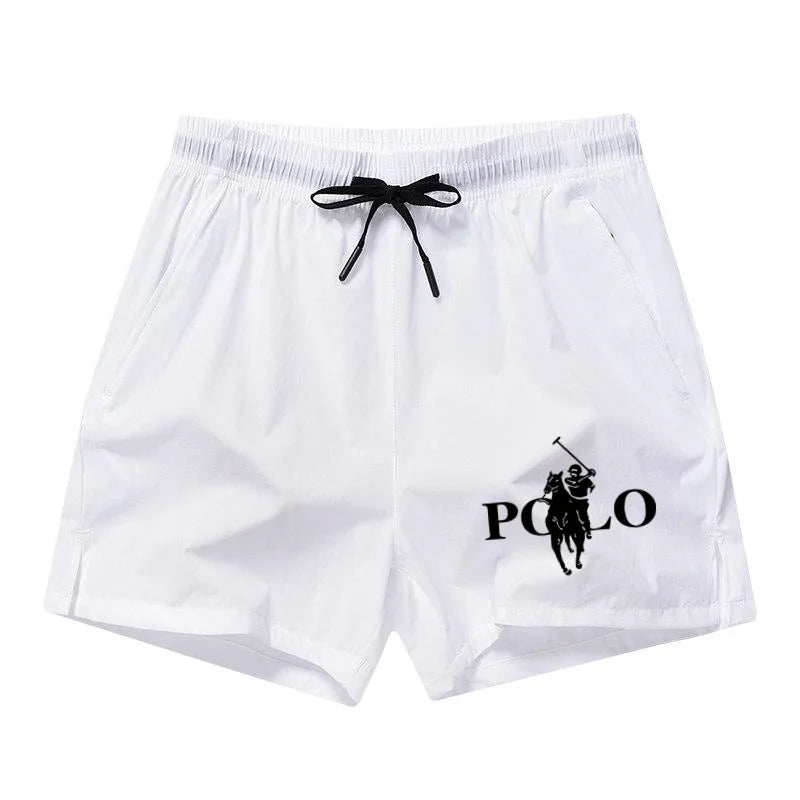 Summer Ice Silk Quick Drying Beach Shorts for Men's Slim Fit Running, Swimming, Fitness, Breathable Shorts