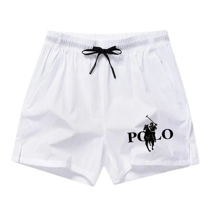 Summer Ice Silk Quick Drying Beach Shorts for Men's Slim Fit Running, Swimming, Fitness, Breathable Shorts