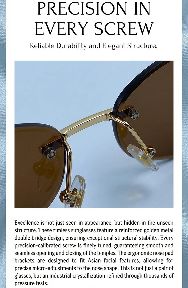 Vintage Rimless Oval Punk Sunglasses Men Luxury Designer Leopard Head Frameless Sun Glasses Hip Hop Outdoor Shades Eyewear