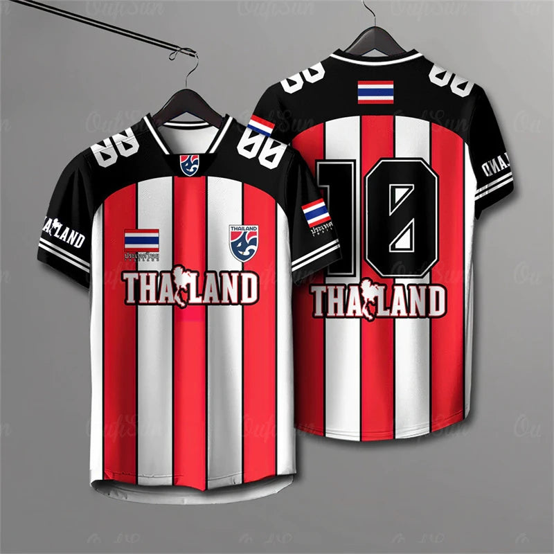 Elephant Thailand 3D Printed Rugby Collar Short Sleeve Summer Street T Shirt Man High Quality Oversized Breathable