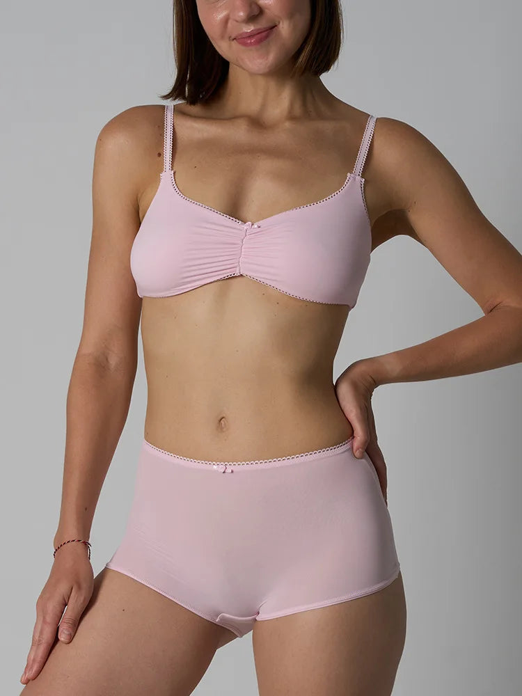 Lace Bra Set Skin-like High Elastic Breathable Women's Underwear Large Chest Small Appearance Innerwear Panties Set