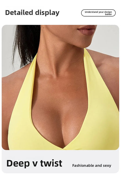 high-intensity sports bra for women's running, shockproof and high elasticity yoga vest, outdoor fitness sports bra