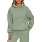 Casual Sports hoodie Sweatshirt Solid-color long-sleeve Women's Fashion Loose hoodie Women's tops pullover