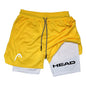 Anime Berserk Head Running Shorts Fitness Gym Training 2 in 1 Sports Quick Dry Workout Jogging Double Deck Summer