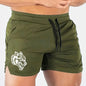 Wolf Logo Quick Dry Mesh Single Layer Running Gym Fitness Bodybuilding Training Shorts Men Jogging Sports Bottoms
