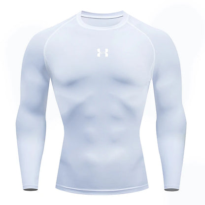 Men's Tight Fitting Long Sleeved Shirt, Quick Drying Muscle Fitting Sports Top, for Exercise Training, Fitness Running, Fit