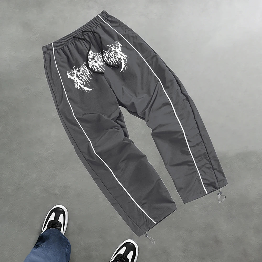 Men's Trendy Skull And Thorn Print Casual Athletic Pants Fitness Training Pants Suitable For Daily Commute And Fashionable Wear