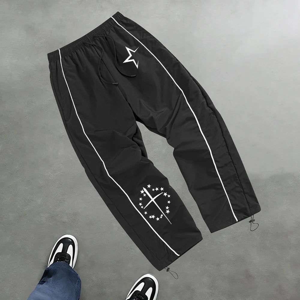 Men's Star Print Casual Sports Trouser Spring And Summer Fitness Training Trousers Suitable For Everyday Commute Trendy Outfits