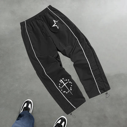 Men's Star Print Casual Sports Trouser Spring And Summer Fitness Training Trousers Suitable For Everyday Commute Trendy Outfits