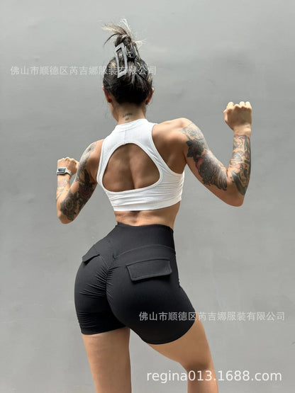 Wolf Head Fitness Yoga Bra Underwear Women's Sports Running Shock-proof Quick-drying Vest Sexy Backless