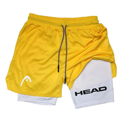 Anime Berserk Head Running Shorts Fitness Gym Training 2 in 1 Sports Quick Dry Workout Jogging Double Deck Summer