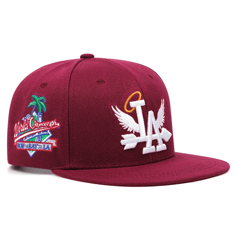Baseball Hat LA Wings Embroidered Hip Hop Hat Outdoor Daily Leisure Sunshade Hat Male Female Flat Edge Mesh Hat