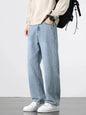 American Retro Straight Jeans Men Streetwear Loose Baggy Wide Leg Denim Pants Male Casual Trousers