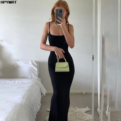 Strap Backless Long Maxi Dresses Party Club Vacation Outfits Women Sexy Casual Summer Slim Dresses Female