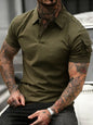Soft Breathable Pocket Short Sleeve For Man Summer Loose Solid Polo Shirt New Fashion Daily Streetwear Sport Basic T-Shirt