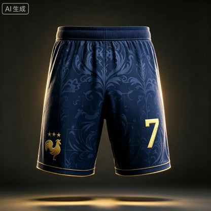 France National Team Mbappe No.10 Football Shorts,3D All Over Print Short Pants, Unisex Family Matching Fan Sports
