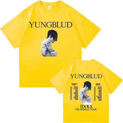 Yungblud Idols World Tour T Shirt New Fashion Men/Women Hip Hop Aesthetic Wings T-shirt High Quality Cool Cotton Tees Shirts