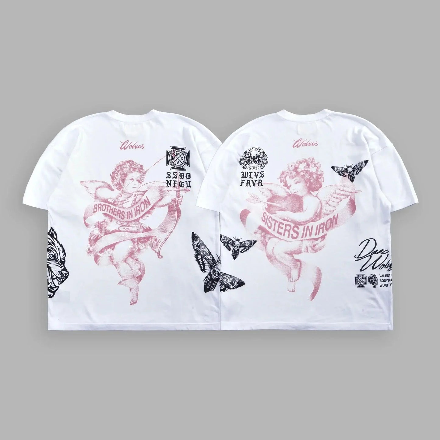 WOLVES CLUB Men T Shirt Sport Oversized Pure Cotton T-shirts Workout Gym Fitness New Short Sleeve Soft Tee Men Women Sport TEE