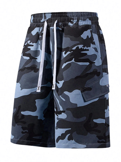 Sophisticated Men's Casual Cargo Pants: Crafted from soft, comfortable, non-stretch woven fabric. Features a dual-function elast