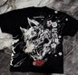Skull letter print comfortable and breathable round neck T-shirt