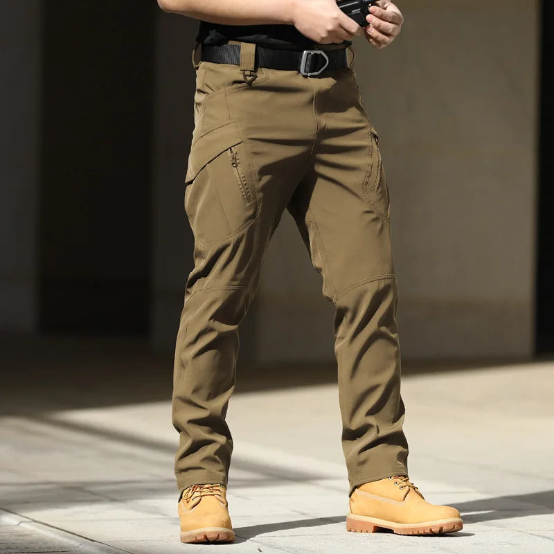 Men Outdoor Pants Multi Pockets Elastic Tactical Pant Waterproof Plus Size Casual Cargo Trousers Pockets Men Clothing