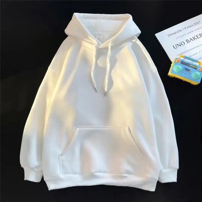 Oversize Hoodie Sweatshirt Pure Color Fleece Lined Couple Style High Quality Green Heavyweight Hooded Jacket for Men And Women