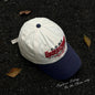 Street Color Blocked Duck Tongue Hat Looks Small, soft Top, wide Brim, deep Top, letter Baseball Cap for Men and Women