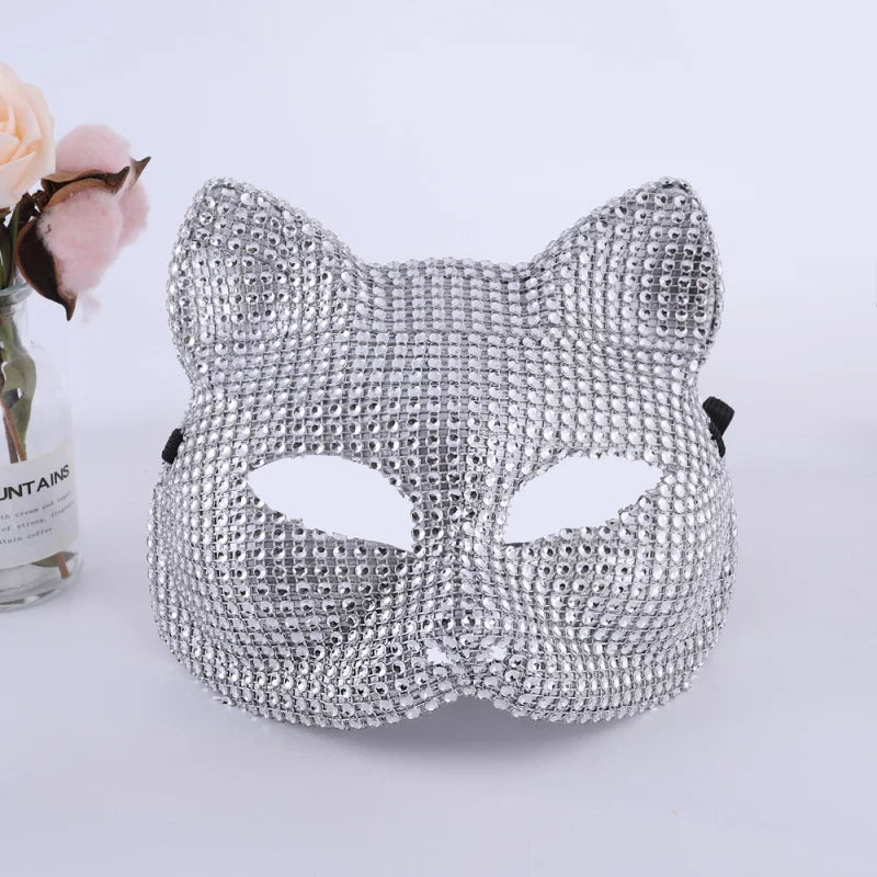 New Rhinestone Masquerade Mask Halloween Party Fashion Shiny Bling Mask Women Men Unisex Cosplay Prop Stage Performance Adult