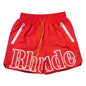 Latest Style RHUDE Men's  Casual Shorts Hip Hop Elastic Waist Drawstring Zip Pocket Summer Street Leisure Beach Shorts