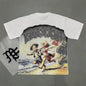 Unisex Couple Street Style Angel Print Summer Top Round Neck Short Sleeve T-Shirt