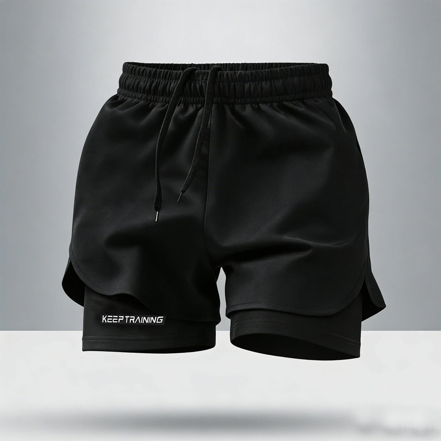 Men's quick drying and breathable 2-in-1 running shorts with built-in lining suitable for exercise jogging and marathon running