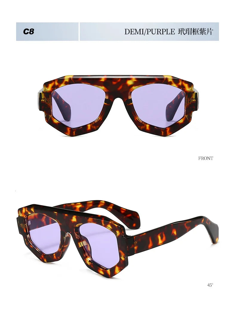 irregular square candy color sunglasses for women new fashion black yellow sun glasses