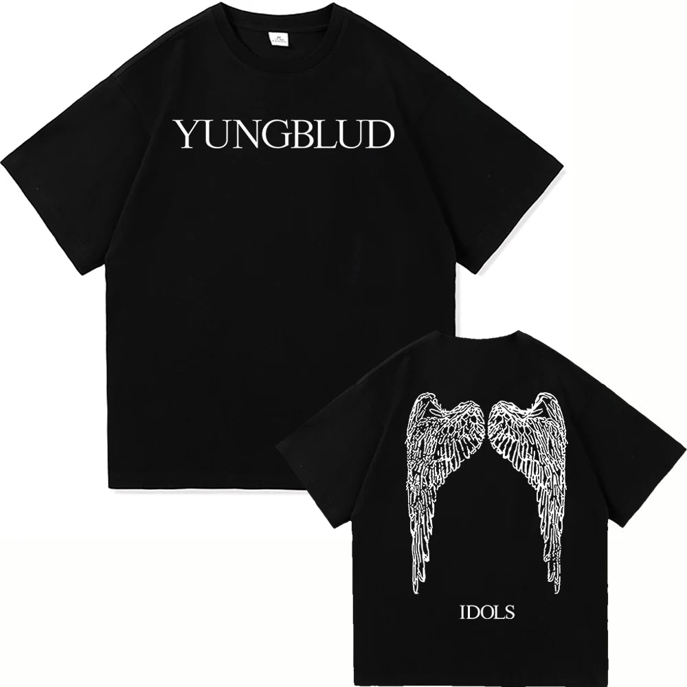 Yungblud Idols World Tour T Shirt New Fashion Men/Women Hip Hop Aesthetic Wings T-shirt High Quality Cool Cotton Tees Shirts