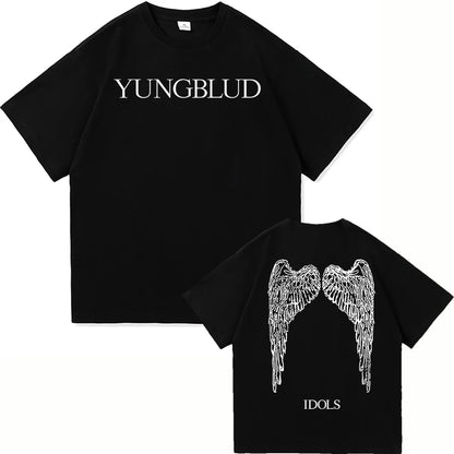 Yungblud Idols World Tour T Shirt New Fashion Men/Women Hip Hop Aesthetic Wings T-shirt High Quality Cool Cotton Tees Shirts