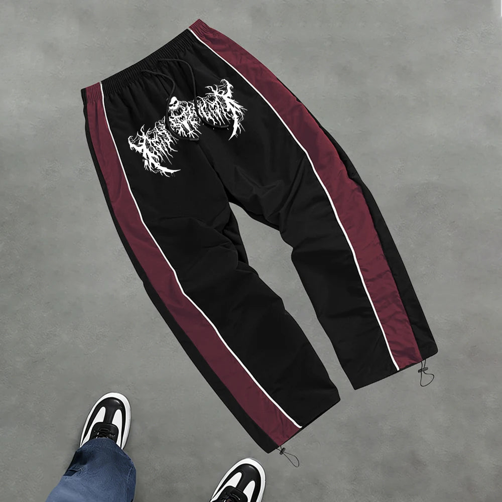 Men's Trendy Skull And Thorn Print Casual Athletic Pants Fitness Training Pants Suitable For Daily Commute And Fashionable Wear