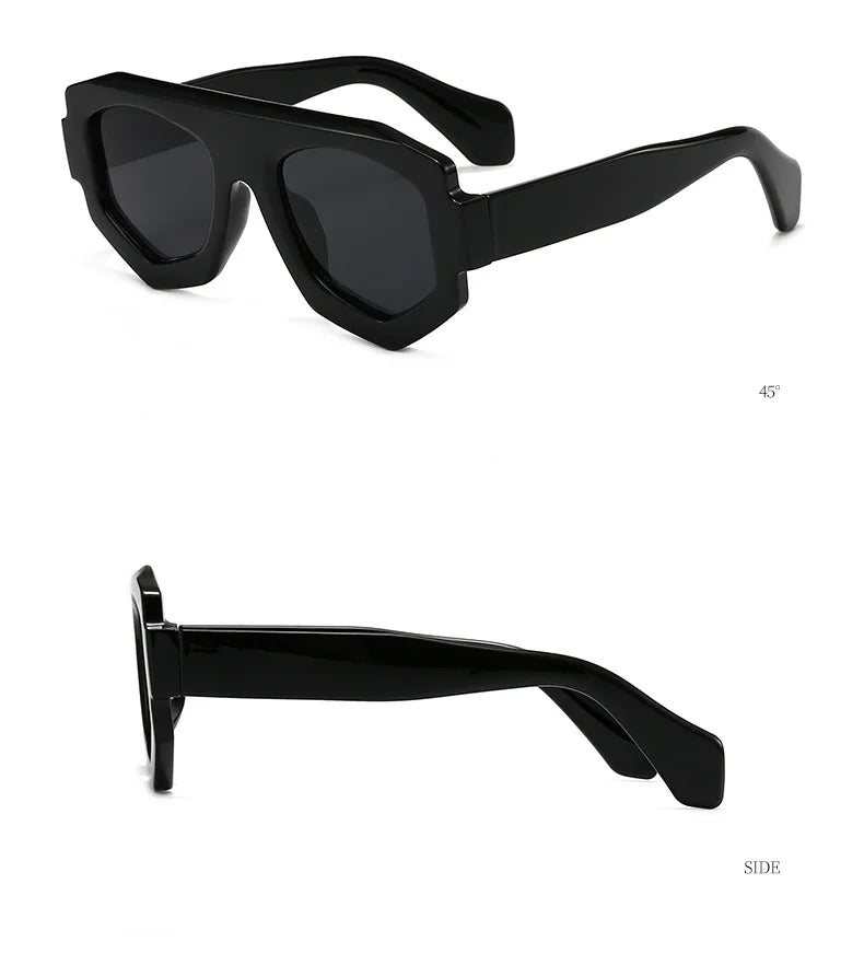 irregular square candy color sunglasses for women new fashion black yellow sun glasses