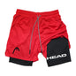 Anime Berserk Head Running Shorts Fitness Gym Training 2 in 1 Sports Quick Dry Workout Jogging Double Deck Summer