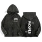 Darc Wolves Sport Zip Up Hoodies for Unisex Cotton Print Gothic Harajuku Jacket Hooded Sweatshirts Casual Manga Pullover