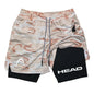 Anime Berserk Head Running Shorts Fitness Gym Training 2 in 1 Sports Quick Dry Workout Jogging Double Deck Summer