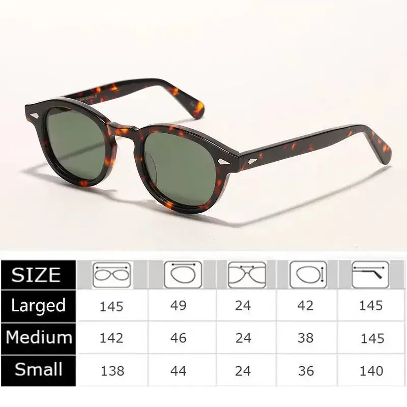Johnny Depp Polarized Sunglasses Men Sun Glasses Woman Luxury Brand Vintage Acetate Frame Goggles