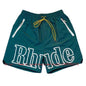 Latest Style RHUDE Men's  Casual Shorts Hip Hop Elastic Waist Drawstring Zip Pocket Summer Street Leisure Beach Shorts