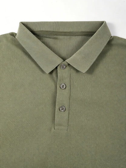 Soft Breathable Pocket Short Sleeve For Man Summer Loose Solid Polo Shirt New Fashion Daily Streetwear Sport Basic T-Shirt