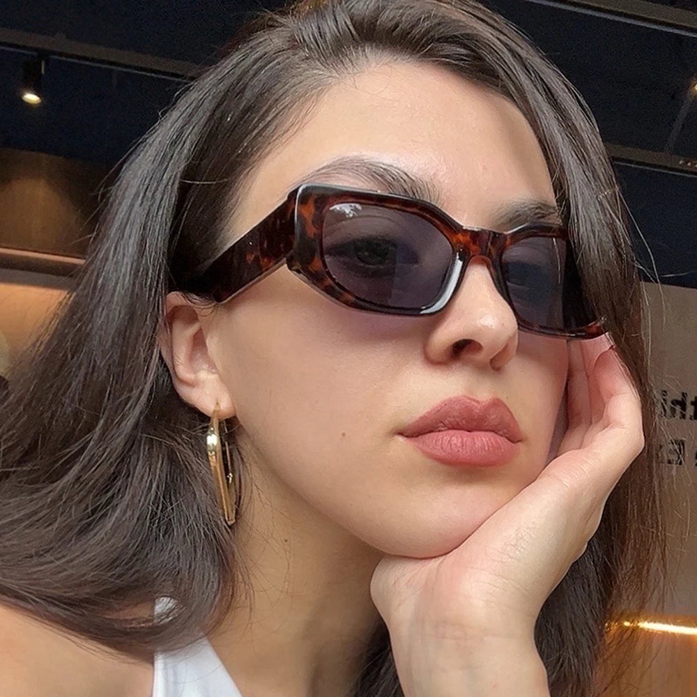 Ruiao new black classic retro designer branded concave irregular thick frame men women fashion sunglasses