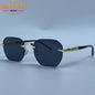 Steampunk Rimless Square Sunglasses Men Luxury Designer Vintage Metal Polygon Outdoor Sun Glasses Male Frameless Shades
