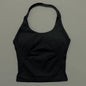 Histello Longline Strappy Top Women Sports Tank Halter Seamless Ruched Backless Gym Activewear Workout Yoga Fitness Tops