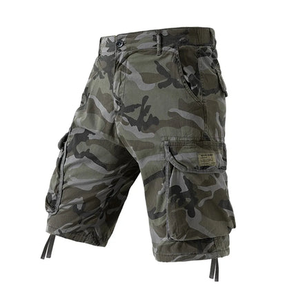 Men's Camo Cargo Shorts Outdoor Multi-Pocket Cotton Casual Shorts Summer Half Pants Breathable Shorts