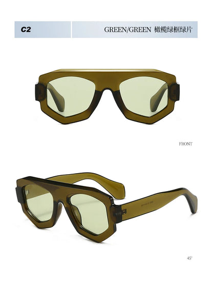 irregular square candy color sunglasses for women new fashion black yellow sun glasses