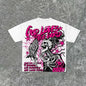 Summer men's fashion style skull print comfortable and breathable with round neck T-shirt outdoor warning top