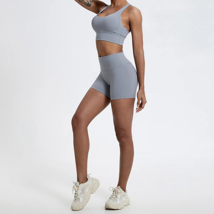 Hearuisavy Women's Sports Shorts Summer Running Fitness Shorts Gym High Waisted Yoga Pands Breathable Quick Dry Workout Leggings