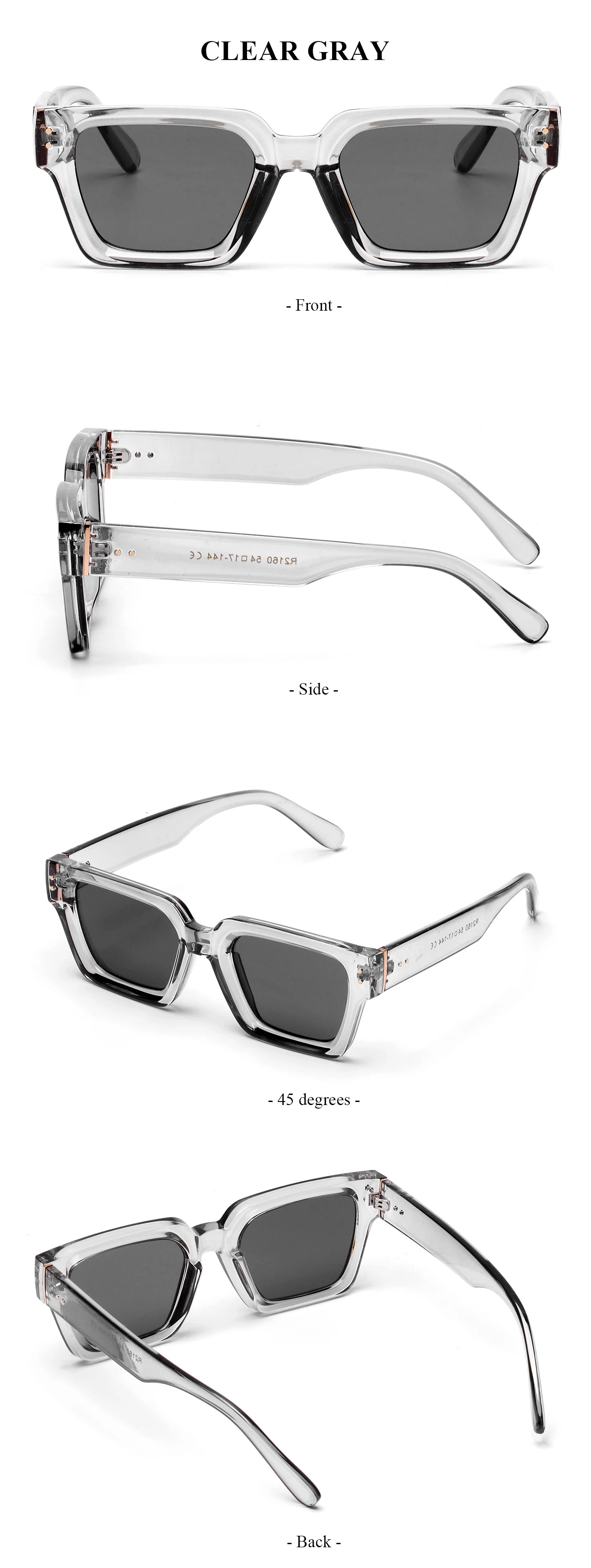 Profashions X Ruiao Luxury Premium Shades Designer Black Brand Sunglasses Men's Square